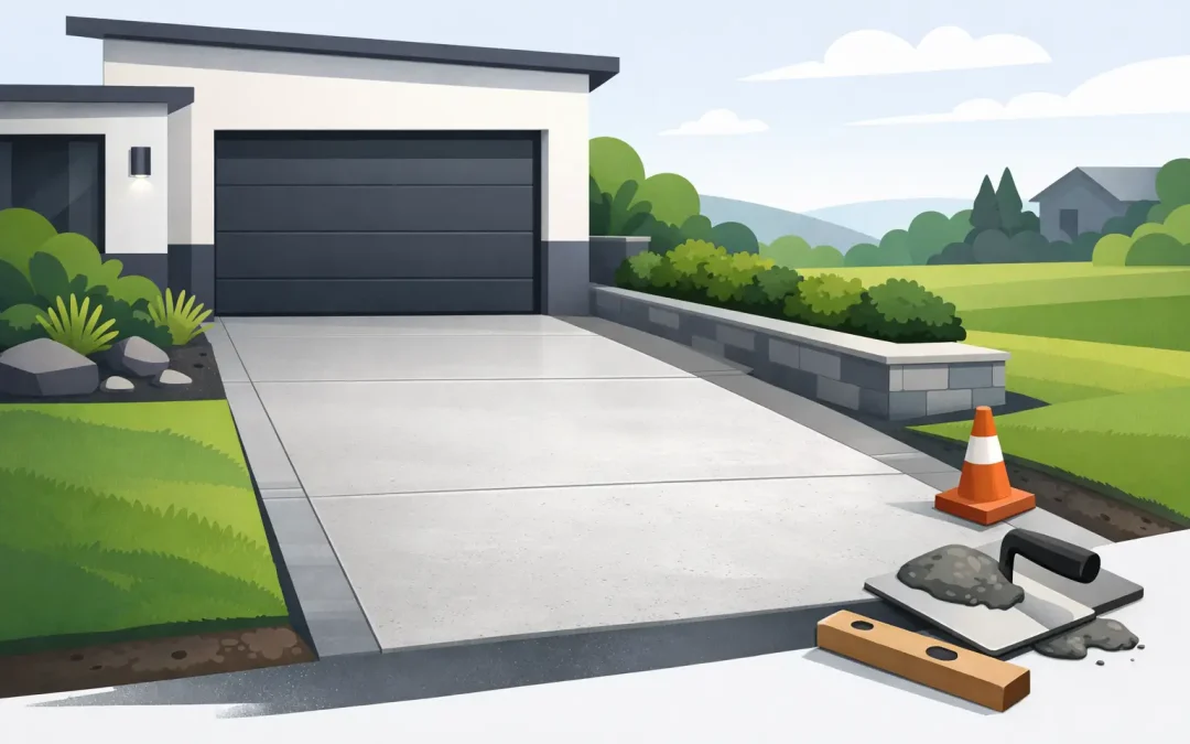 Guide entrée de garage béton fiable et durable