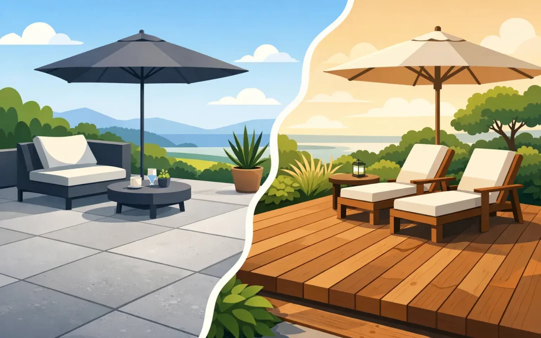 Patio béton ou terrasse bois : que choisir ?
