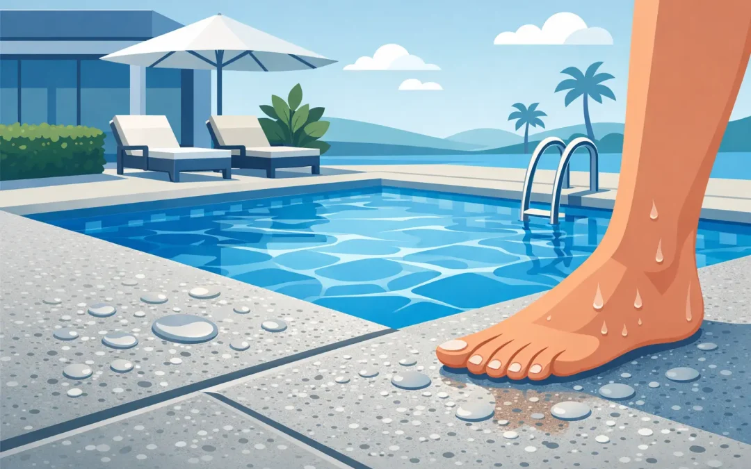 Béton extérieur antidérapant pour piscine
