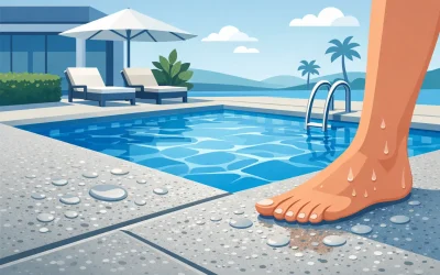 Béton extérieur antidérapant pour piscine