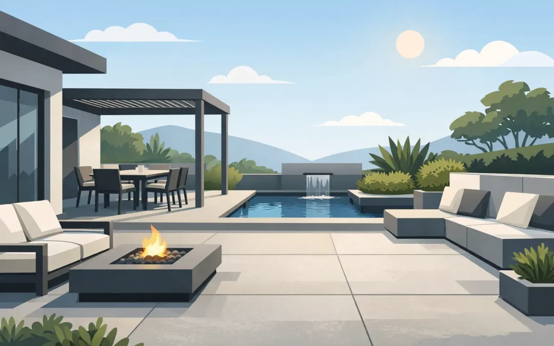 Créer un patio béton moderne extérieur durable
