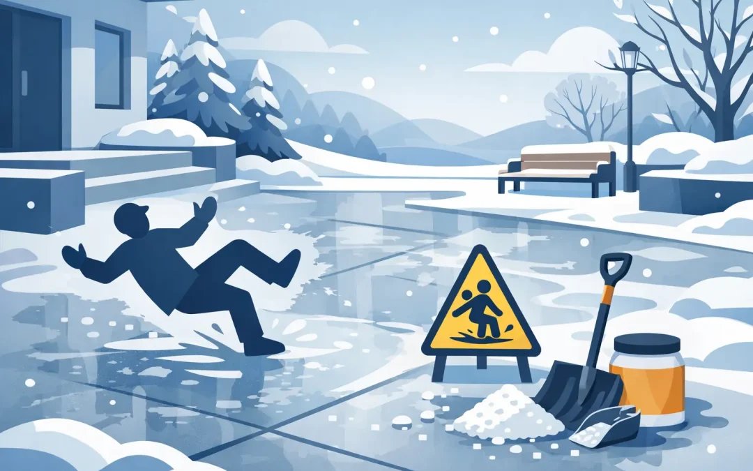 Béton extérieur glissant l’hiver : que faire ?